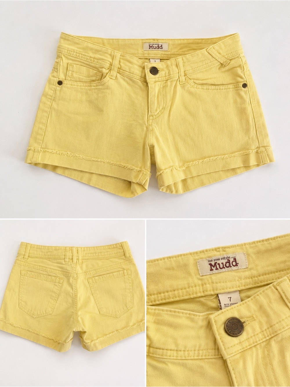 Mudd Yellow Denim Cutoff Shorts